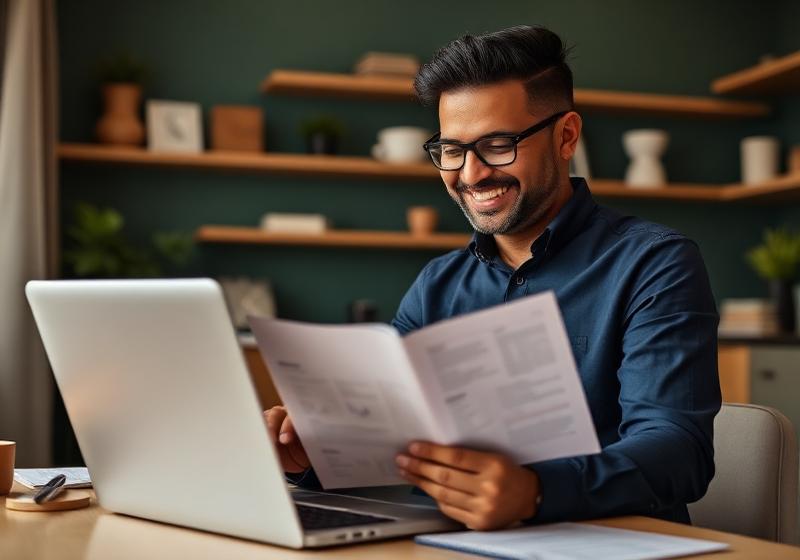 Business owner reviewing a WordPress performance report