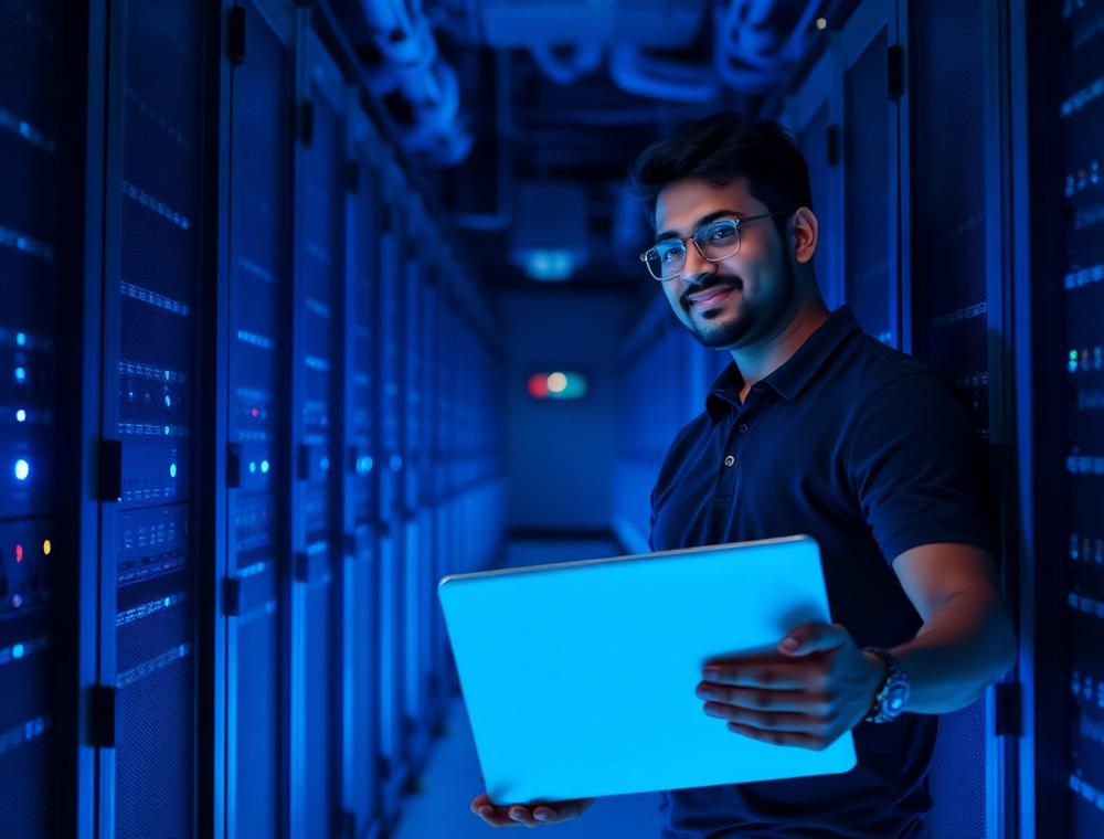 Ryel Digital engineer monitoring WordPress-optimised servers